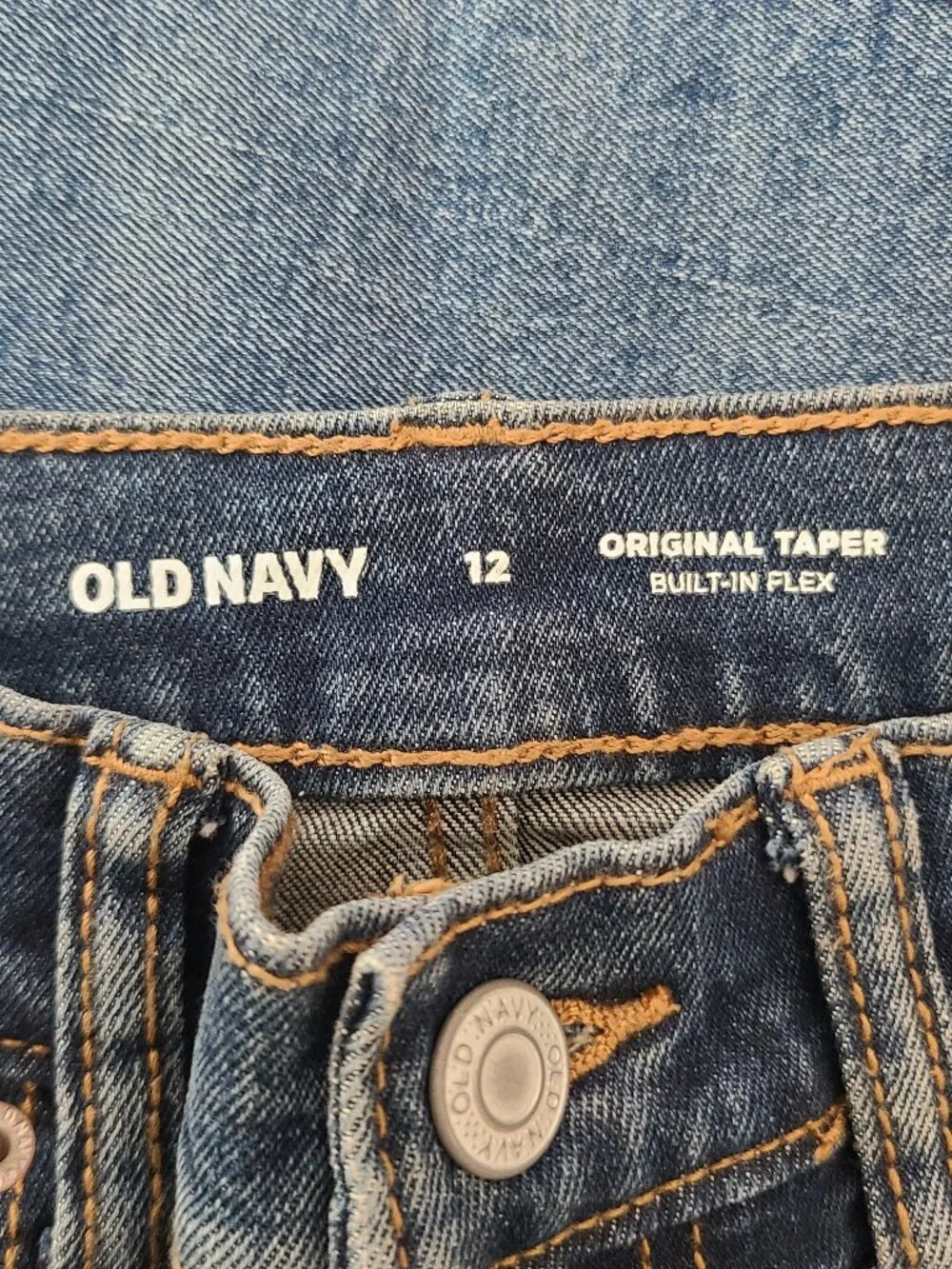 Lot Of 2 Old Navy Boys Sz 12 Original Taper Built In Flex Jeans